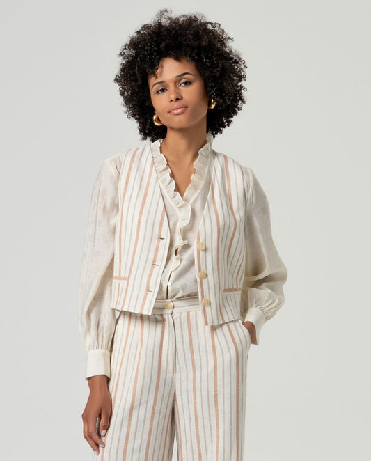 GILET IN MISTO LINO
