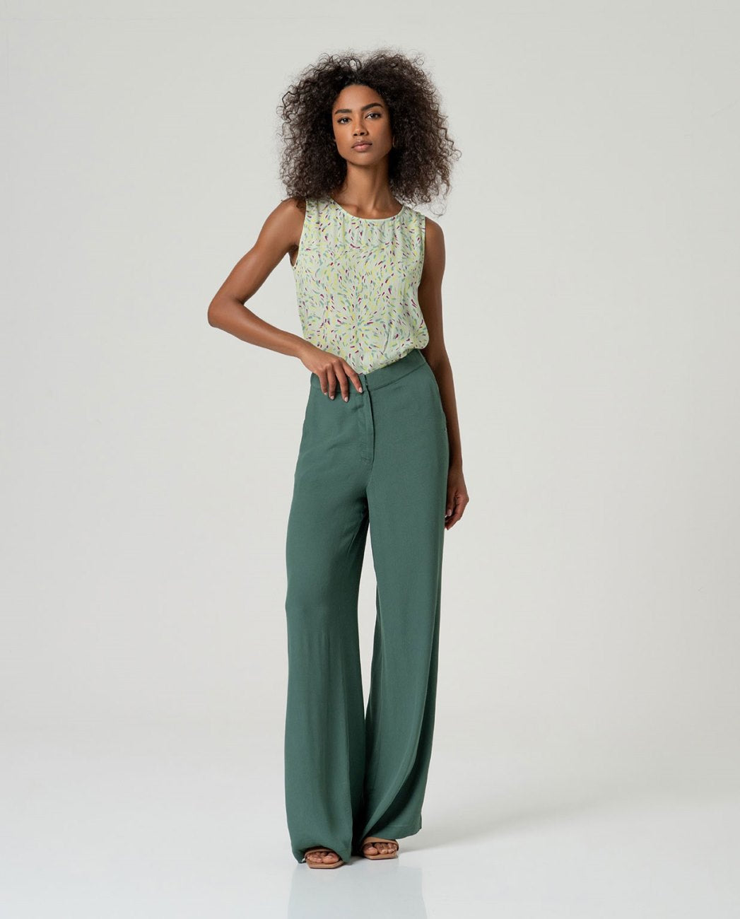 PANTALONE DRITTO IN CREPE DI VISCOSA ECOVERO