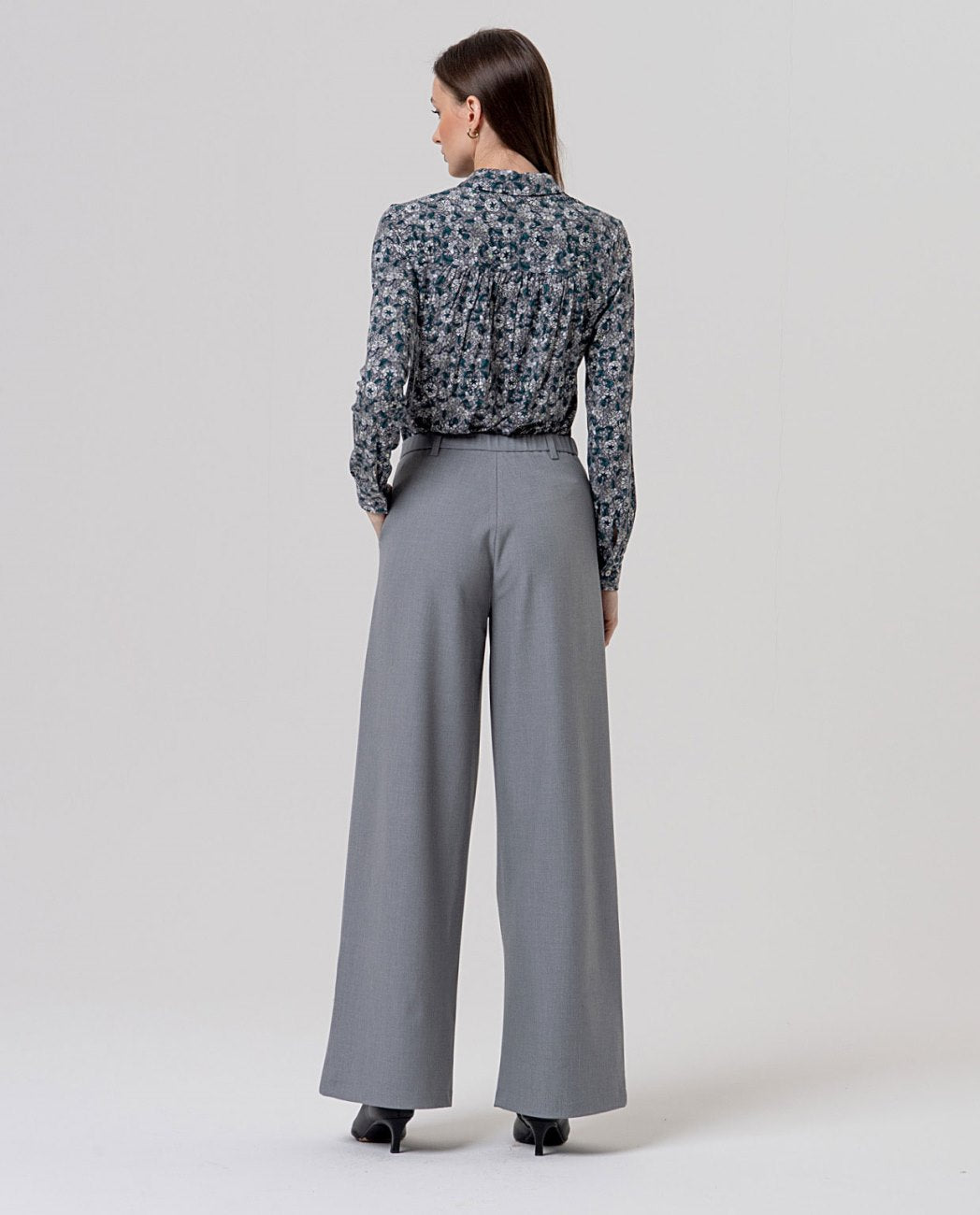 Pantalóni a gamba larga Melange chiaro