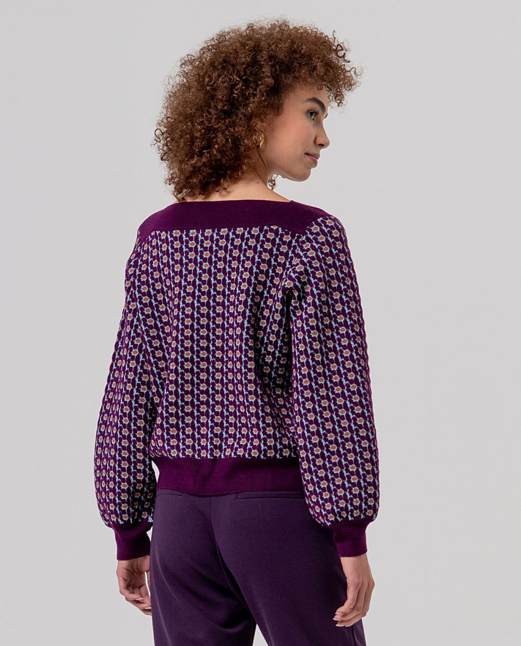 Maglione jacquard barchetta Cherry